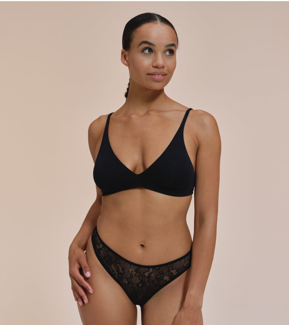 All Lace Brief - Recyceltes Nylon - Schwarz