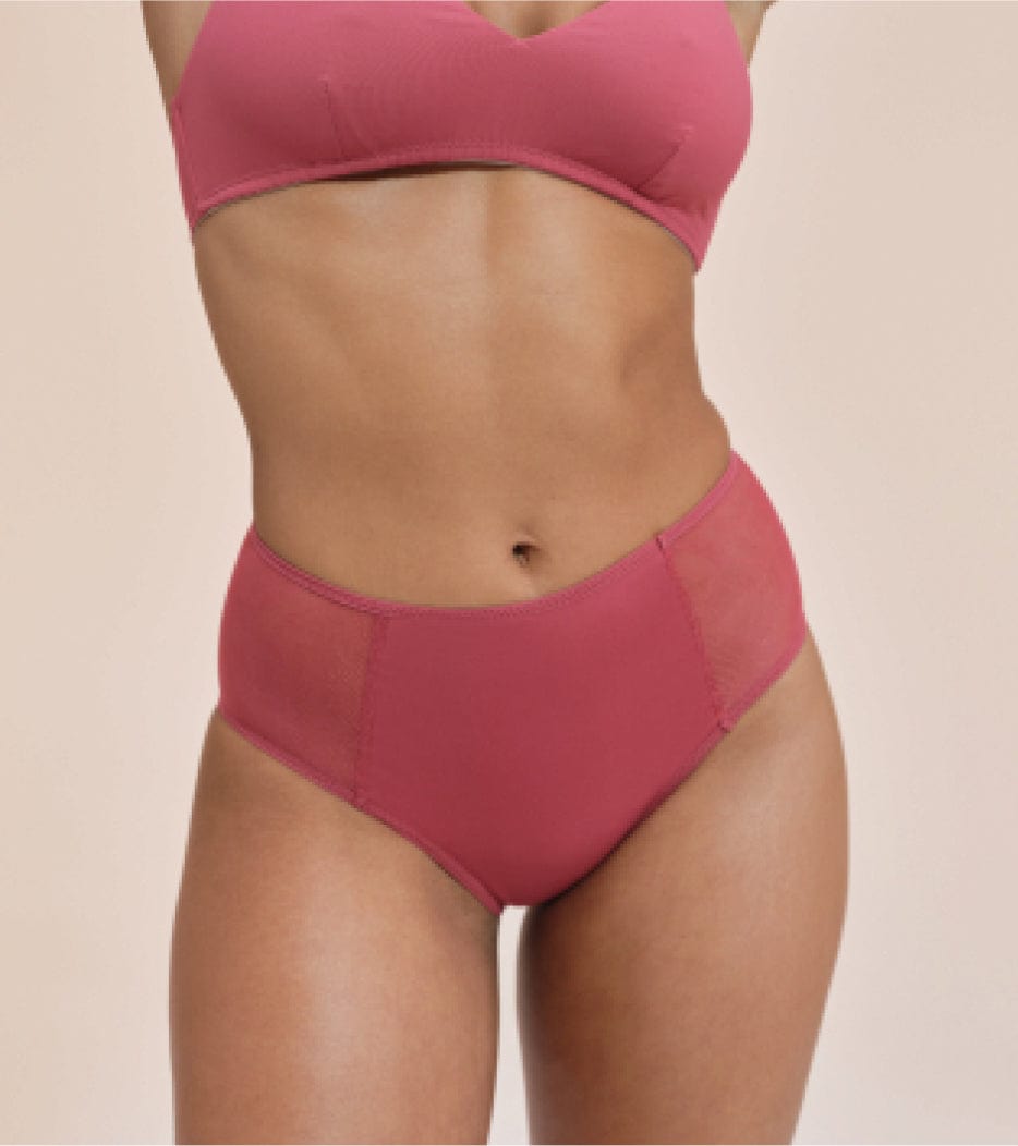 Spitze High-Waist - Recyceltes Nylon - Himbeere