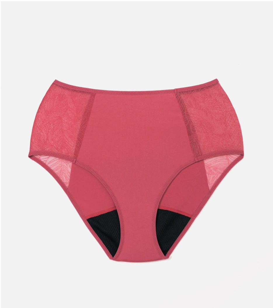 Spitze High-Waist - Recyceltes Nylon - Himbeere