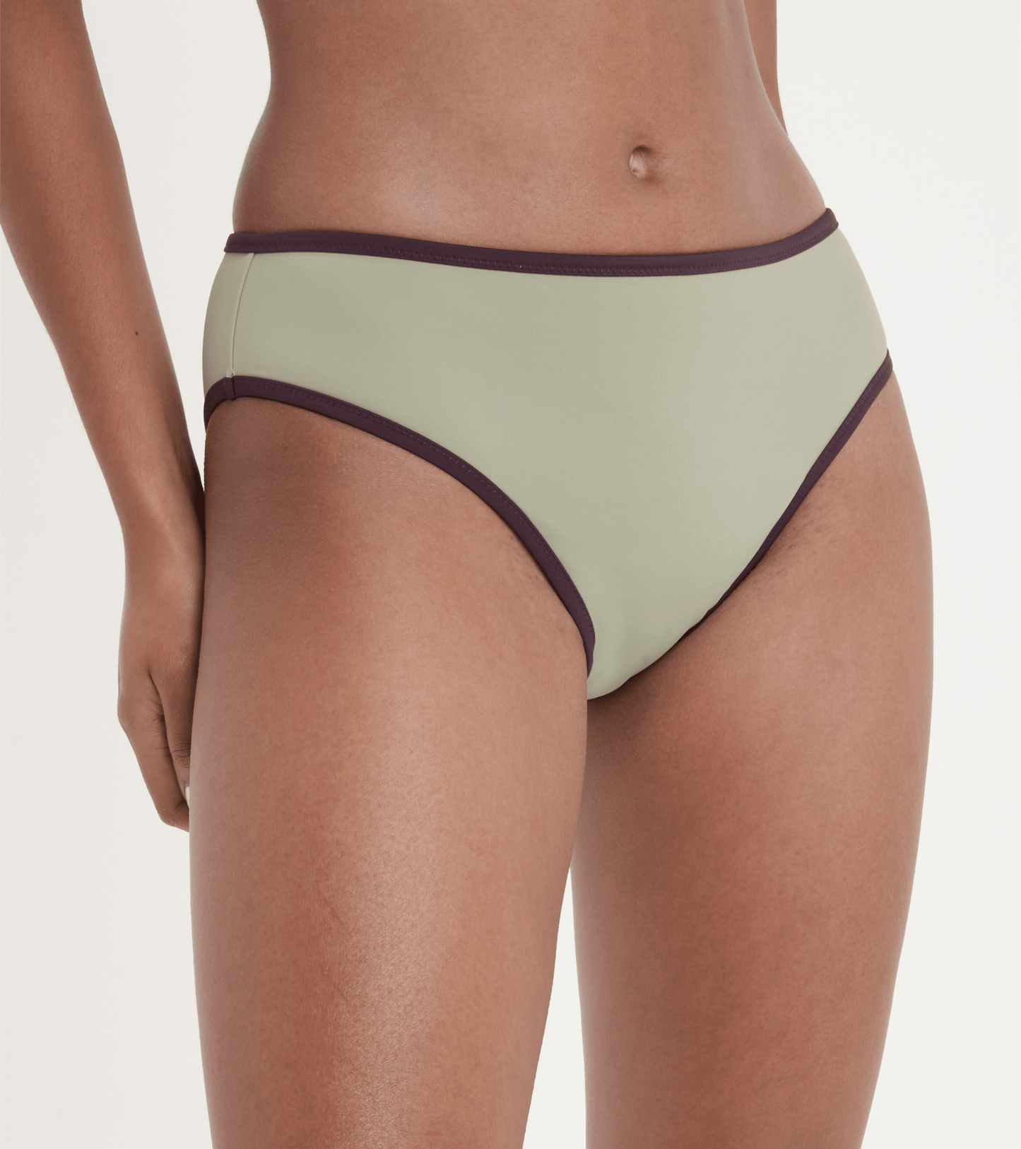 Perioden-Bademode - Brief - Unterteil - Olivgrün