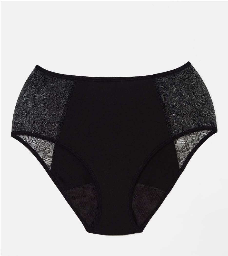 Spitze High-Waist - Recyceltes Nylon - Schwarz
